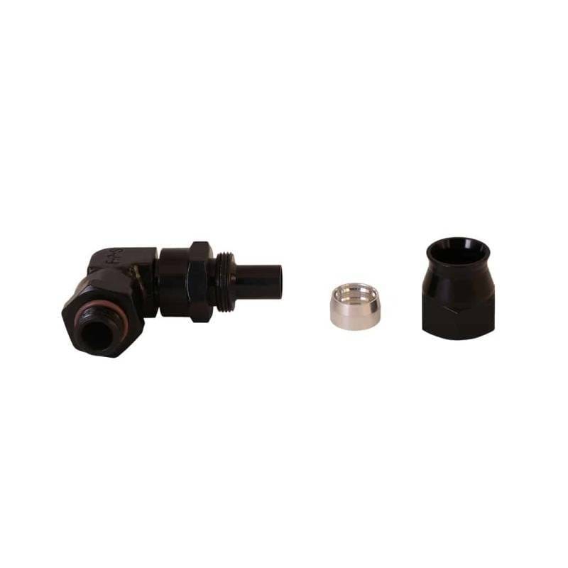 Aeromotive 15736 Aeromotive PTFE Hose End - AN-06 to AN-08 Hose - 90 Deg - Black Anodized thumbnail 5