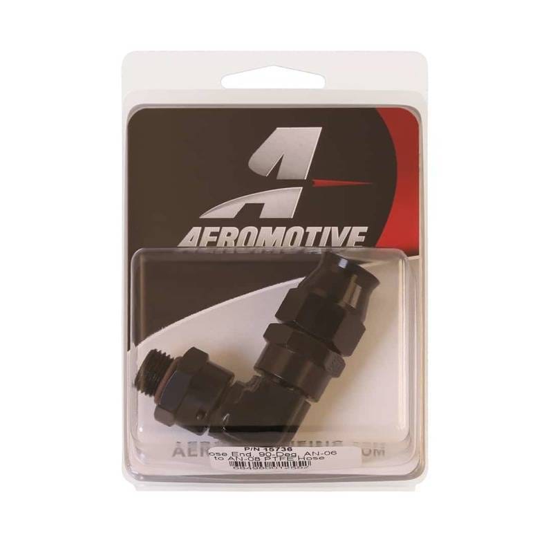 Aeromotive 15736 Aeromotive PTFE Hose End - AN-06 to AN-08 Hose - 90 Deg - Black Anodized thumbnail 7