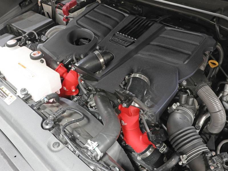 aFe 46-20558-R aFe 2022 Toyota Land Cruiser (J300) V6-3.5L (tt) BladeRunner 2.5in Aluminum Hot Charge Pipe - Red thumbnail 9