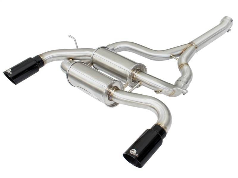 aFe 49-36325-B aFe MACHForce XP SS-304 Black Tip 2.5in Dia Axle Back Exhaust 12-15 BMW 335i (F30) 3.0L (t)