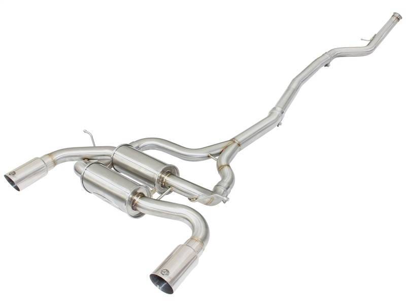 aFe 49-36326-P aFe MACHForce XP SS-304 Polish Tip 2.5in Dia Cat Back Exhaust 12-14 BMW 335i (F30) 3.0L (t)
