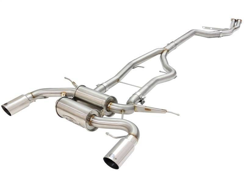 aFe 49-36328-P aFe MACHForce XP SS-304 Polish Tip 3.0in-2.5in Dia Cat Back Exhaust 11-13 BMW 335i (E90/E92) 3.0L