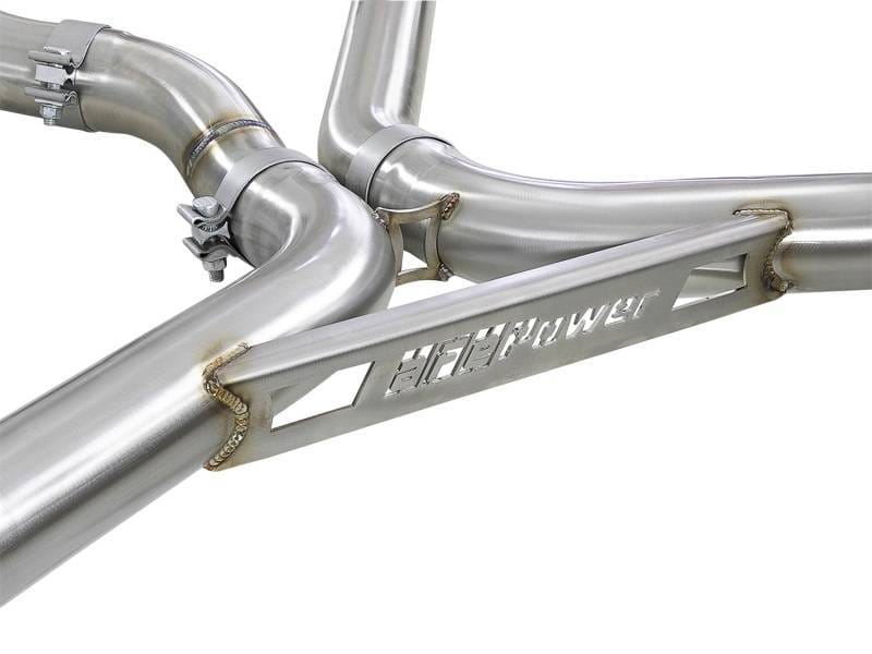 aFe 49-36342-P aFe MACH Force-Xp 3.5in. 304 SS C/B Exhaust w/o Muffler 15-18 BMW X5 M V8-4.4L (tt) - Polished Tip thumbnail 17