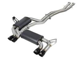 aFe 49-36344-B aFe MACH ForceXP 2.5 IN 304 Stainless Steel Cat-Back Exhaust System w/ Black Tips 01-06 BMW M3 (E46)