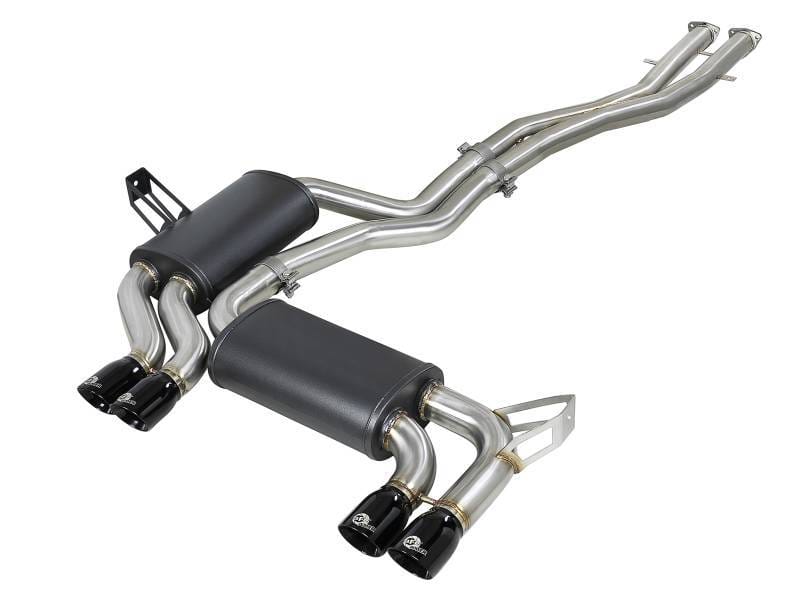 aFe 49-36344-B aFe MACH ForceXP 2.5 IN 304 Stainless Steel Cat-Back Exhaust System w/ Black Tips 01-06 BMW M3 (E46)