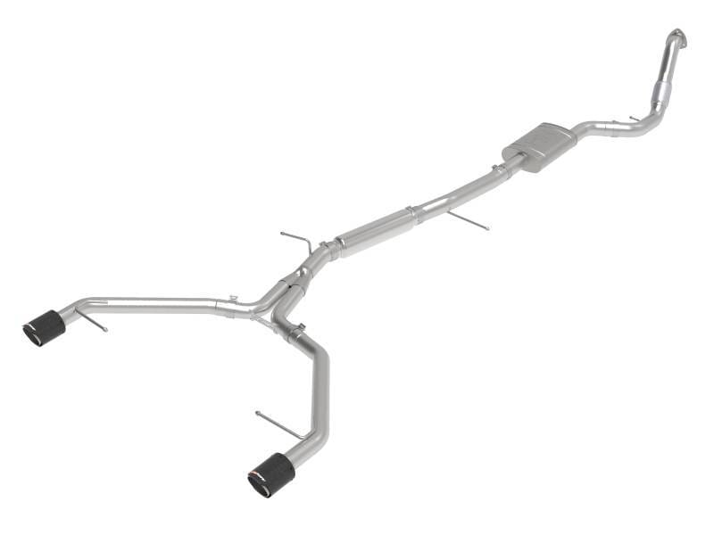 aFe 49-36420-C aFe 17-19 Audi A4 (B9) MACH Force-Xp 3in to 2.5in 304 SS Cat-Back Exhaust System-Dual Carbon Tips