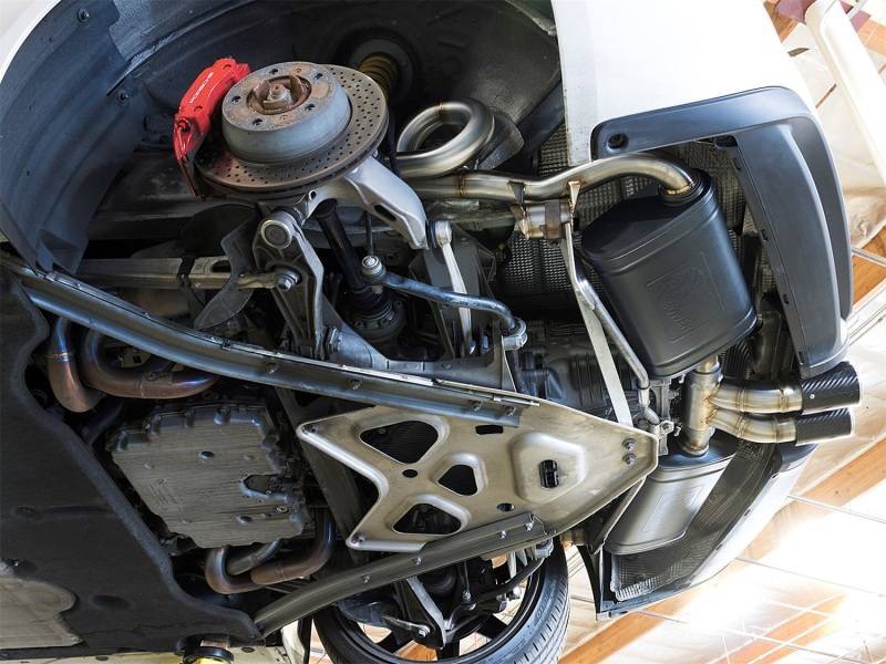 aFe 49-36415-C aFe MACHForce-Xp 2in 304 SS Cat-Back Exhaust w/Carbon Fiber Tips 13-16 Porsche Boxster 2.7L/3.4L thumbnail 3