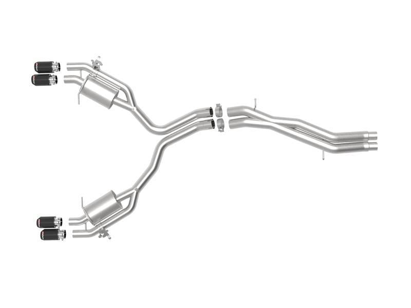 aFe 49-36427-C aFe 18-20 Audi RS5 Coupe MACH Force-Xp 3in to 2.5in 304 SS Axle-Back Exhaust System-Quad Carbon Tips thumbnail 13