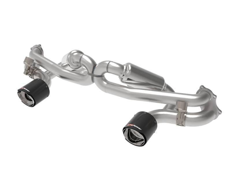 aFe 49-36443-C aFe MACHForce XP 2.25in-2.5in 304SS Exhaust Cat-Back 20-22 Porsche Cayman GT4 (718) - Carbon Tips