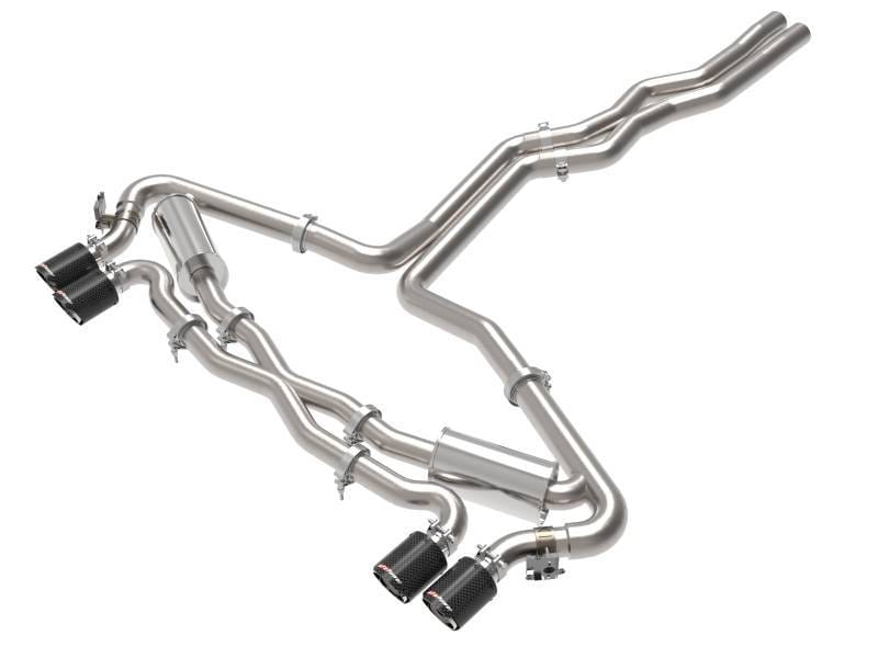 aFe 49-36448-C aFe 20-22 Audi RS6 Avant V8 4L (tt) MACH Force-Xp 3in to 2.5in 304 SS Cat-Back Exhaust w/ Carbon Tip