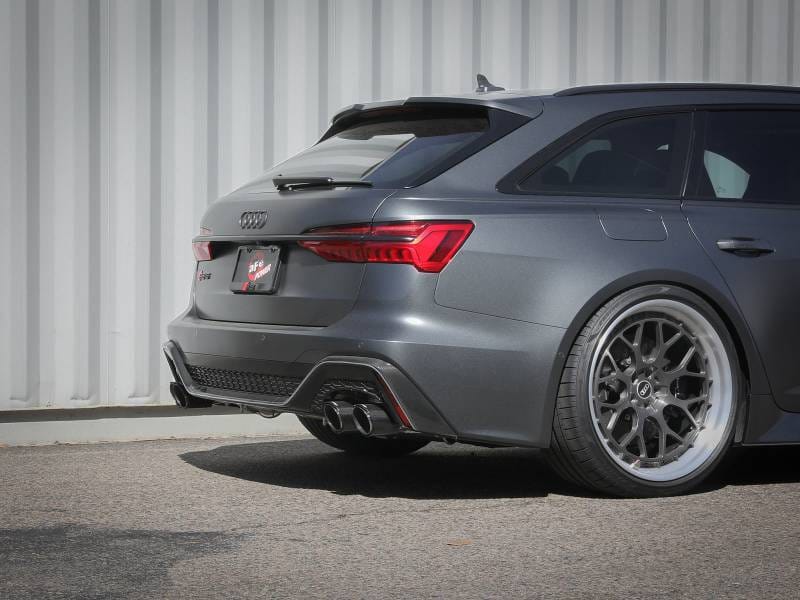 aFe 49-36448-C aFe 20-22 Audi RS6 Avant V8 4L (tt) MACH Force-Xp 3in to 2.5in 304 SS Cat-Back Exhaust w/ Carbon Tip thumbnail 3