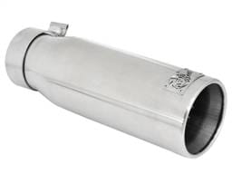 aFe 49-92043-P aFe MACH Force-XP 304 SS Sing Wall Pol Exh Tip Univ Exit 3in Inlet x 4in Outlet x 12in L - Clamp On