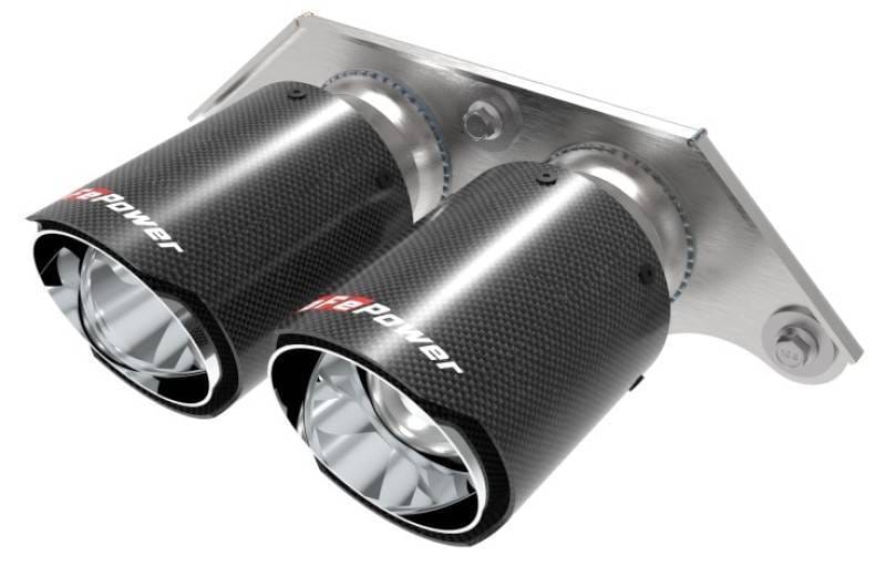 aFe 49C36435-C aFe Power Mach Force Xp 4in 304 SS Bolt-On Exhaust Tips Carbon Fiber 14-19 Porsche 911 GT3 3.8L/4.0L