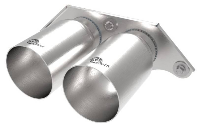 aFe 49C36435-H aFe Power Mach Force Xp 4in 304 SS Bolt-On Exhaust Tips Brushed 14-19 Porsche 911 GT3 3.8L/4.0L