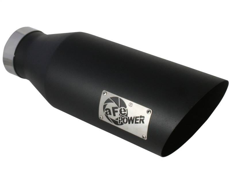 aFe 49-92023-B aFe MACHForce XP Exhausts Tips SS-304 EXH Tip 4In x 7Out x 18L Bolt-On (blk)