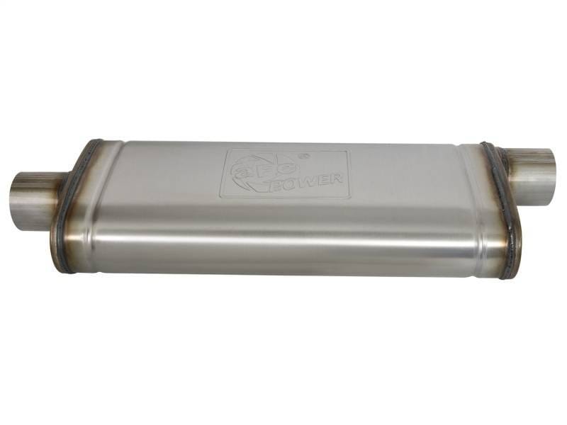 aFe 49M00017 aFe MACHForce XP SS Muffler 3in Center Inlet / 3in Offset Outlet 22in L x 9in W x4in H Body thumbnail 3