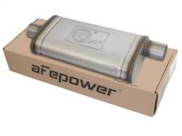 aFe 49M00019 aFe MACHForce XP SS Muffler 2.5in Center Inlet / 2.5in Offset Outlet 18in L x 9in W x4in H Body