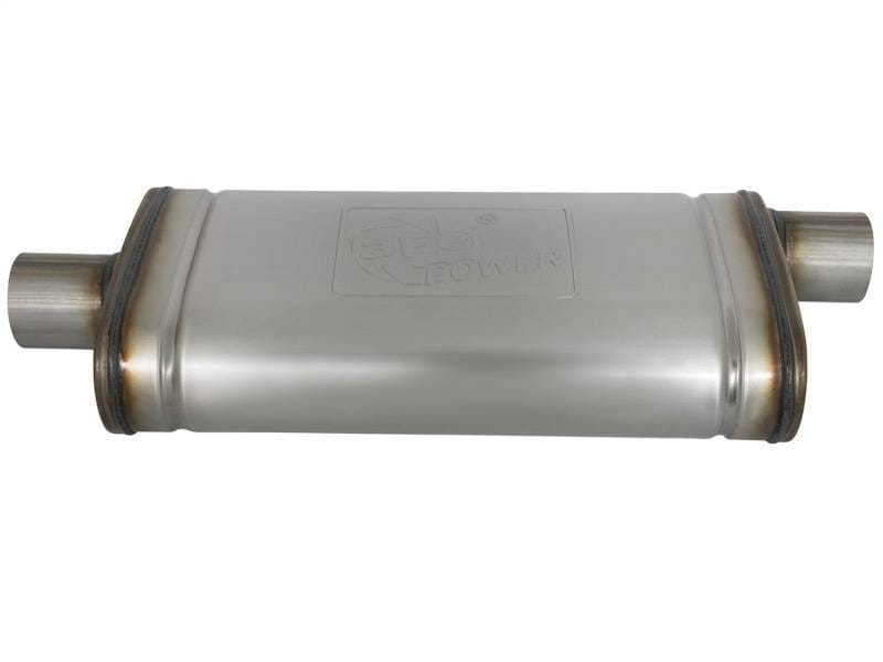 aFe 49M00019 aFe MACHForce XP SS Muffler 2.5in Center Inlet / 2.5in Offset Outlet 18in L x 9in W x4in H Body thumbnail 3