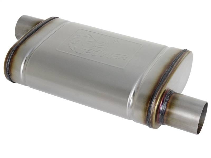 aFe 49M00028 aFe MACH Force-Xp 409 SS Muffler 2.5in Offset Inlet/2.5in Offset Outlet 14in L x 9in W x 4in H Body