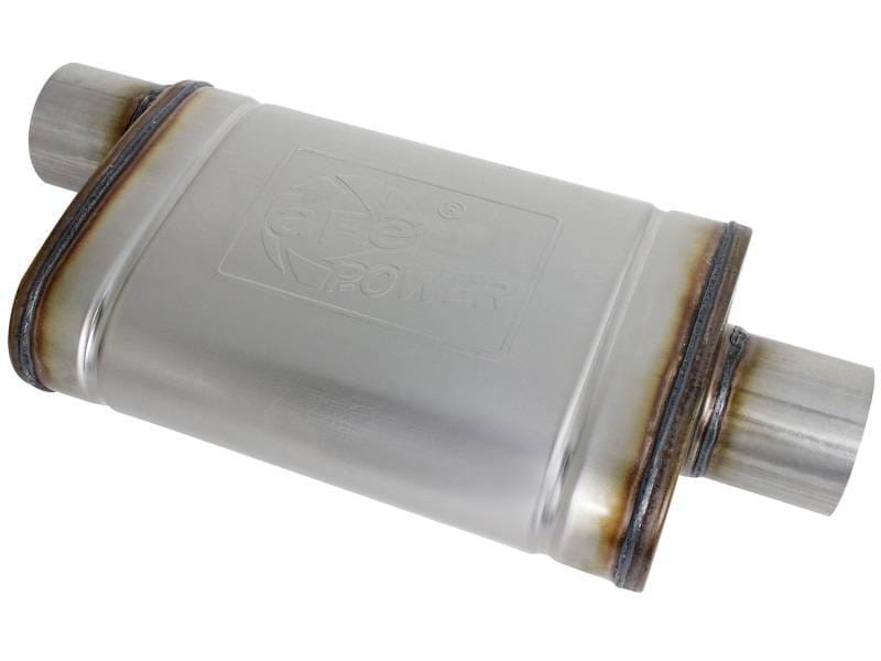 aFe 49M00031 aFe MACHForce XP SS Muffler 3in Center Inlet / 3in Outlet 9in L x 4in W x 14in Body