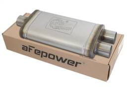 aFe 49M00009 aFe MACHForce XP SS Muffler 2.5in Center Inlet / 2.5in Dual Outlets 18in L x 9in W x 4in H Body