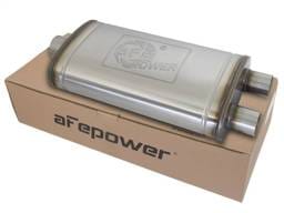 aFe 49M00014 aFe MACHForce XP SS Muffler 3in Center Inlet / 2.5in Dual Outlets 22in L x 11in W x 6in H Body