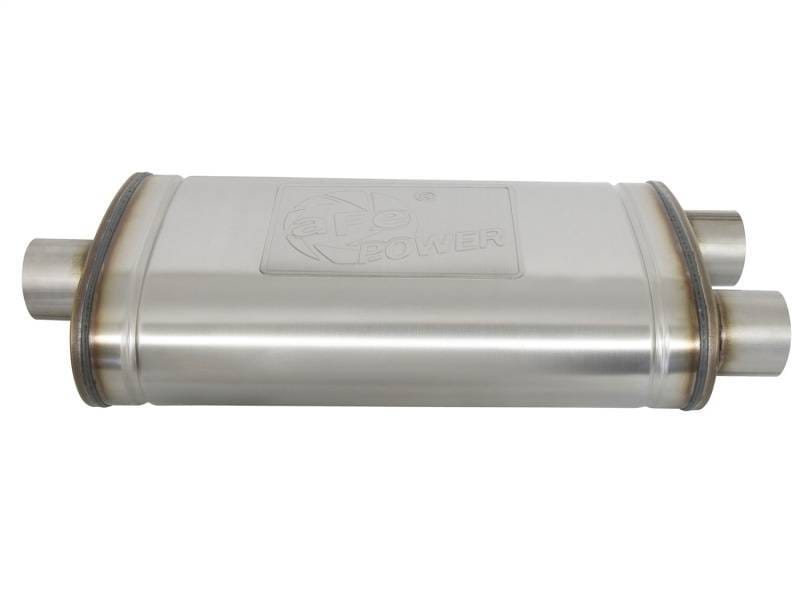 aFe 49M00015 aFe MACHForce XP SS Muffler 3in Center Inlet / 3in Offset Outlet 22in L x 11in W x 6in H Body thumbnail 5