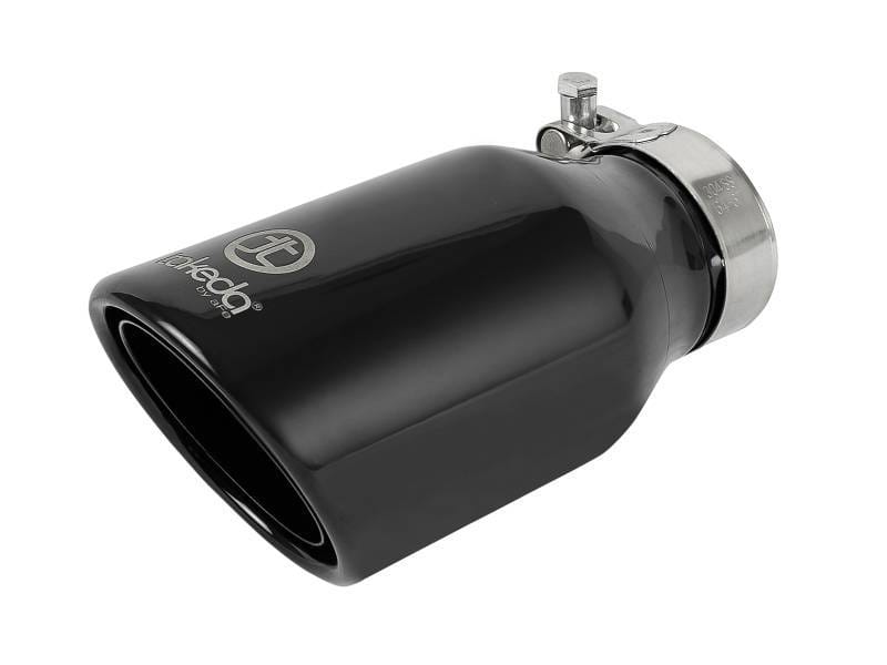aFe 49T25404-B08 aFe Takeda 304 Stainless Steel Clamp-On Exhaust Tip 2.5in.Inlet / 4in Outlet - Black