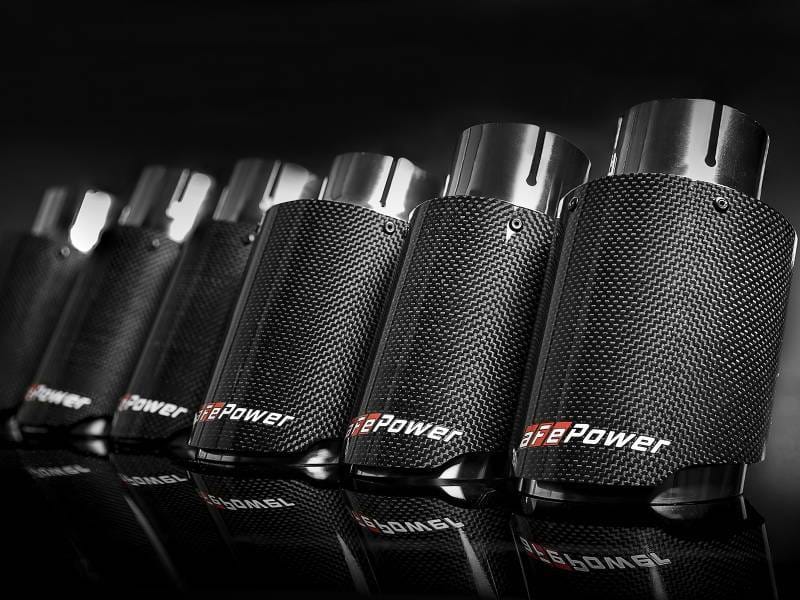 aFe 49T25404-C07 aFe MACH Force-Xp 409 SS Clamp-On Exhaust Tip 2.5in. Inlet / 4in. Outlet / 7in. L - Carbon thumbnail 3