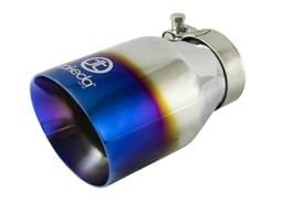aFe 49T25404-L07 aFe Takeda 304 Stainless Steel Clamp-On Exhaust Tip 2.5in Inlet / 4in Outlet - Blue Flame