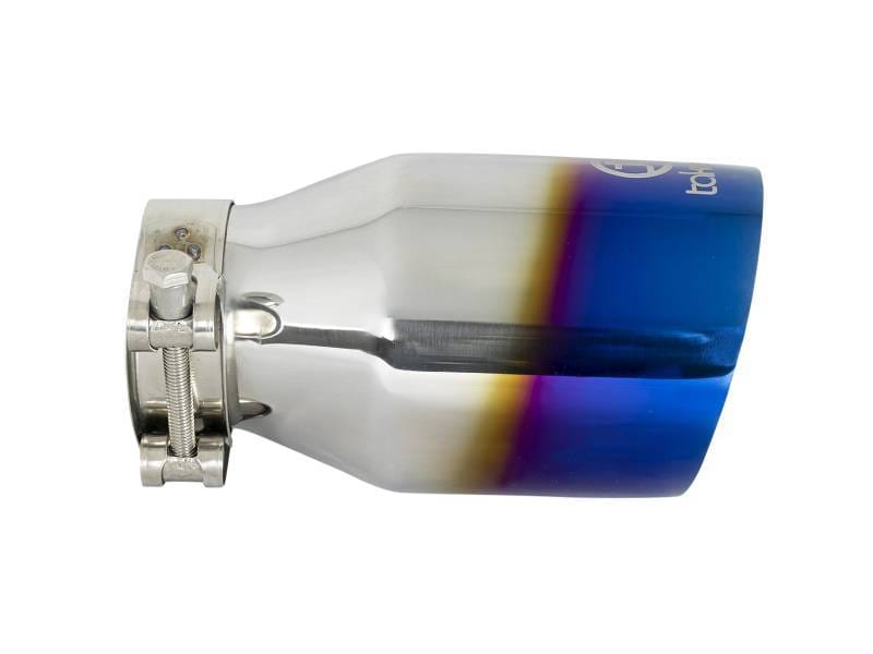 aFe 49T25404-L07 aFe Takeda 304 Stainless Steel Clamp-On Exhaust Tip 2.5in Inlet / 4in Outlet - Blue Flame thumbnail 3