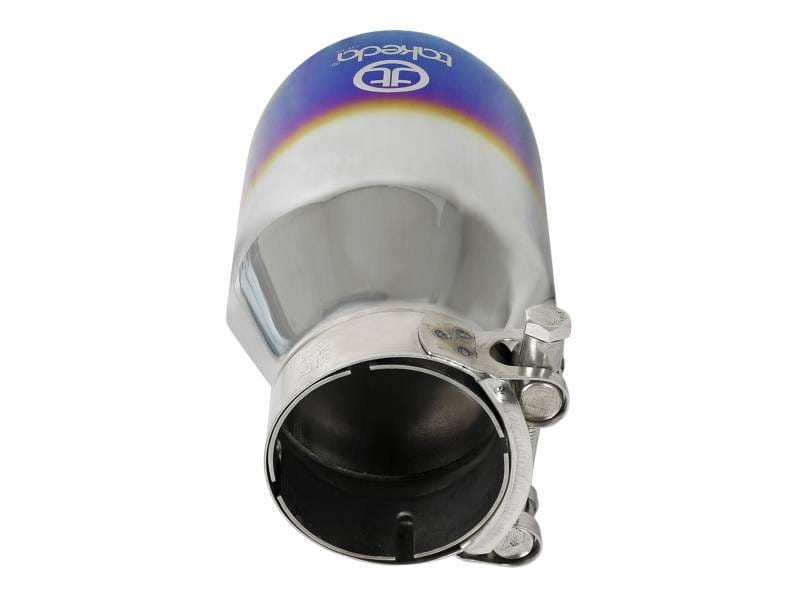 aFe 49T25404-L07 aFe Takeda 304 Stainless Steel Clamp-On Exhaust Tip 2.5in Inlet / 4in Outlet - Blue Flame thumbnail 5