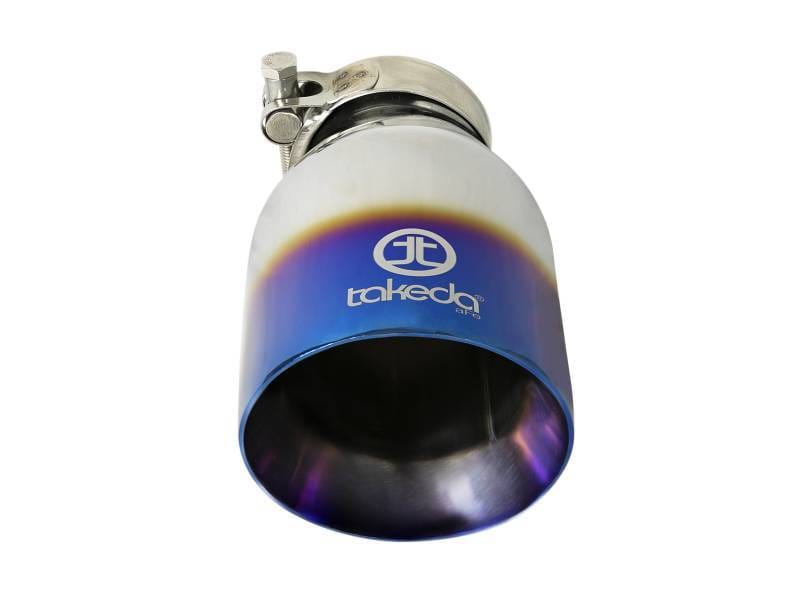 aFe 49T25404-L07 aFe Takeda 304 Stainless Steel Clamp-On Exhaust Tip 2.5in Inlet / 4in Outlet - Blue Flame thumbnail 7