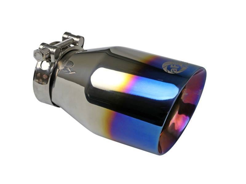 aFe 49T25404-L071 aFe Mach Force XP 304 Stainless Steel Clamp-On Exhaust Tip 2.5in Inlet / 4in Outlet - Blue Flame