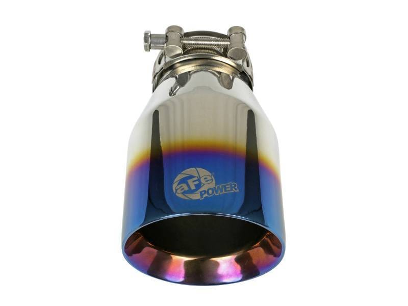 aFe 49T25404-L071 aFe Mach Force XP 304 Stainless Steel Clamp-On Exhaust Tip 2.5in Inlet / 4in Outlet - Blue Flame thumbnail 5