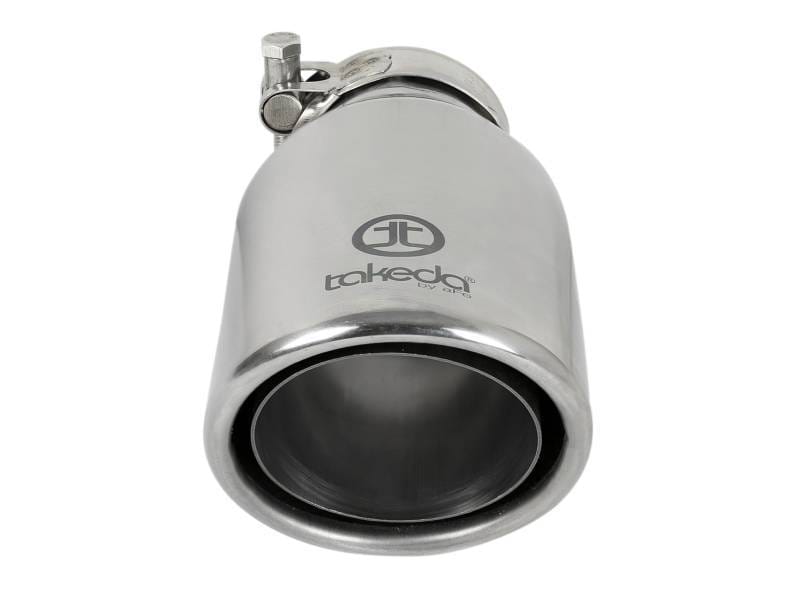 aFe 49T25404-P08 aFe Takeda 304 Stainless Steel Clamp-On Exhaust Tip 2.5in. Inlet / 4in. Outlet / 8in. L - Polished thumbnail 7
