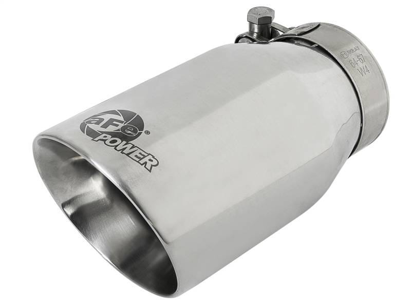 aFe 49T25354-P07 aFe MACH Force-Xp Universal 304 SS Single-Wall Clamp-On Exhaust Tip - Polished