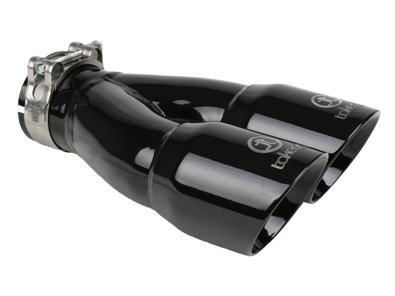 aFe 49T25364-B10 aFe Takeda 2.5in 304 Stainless Steel Clamp-on Exhaust Tip 2.5in Inlet 3in Dual Outlet - Black