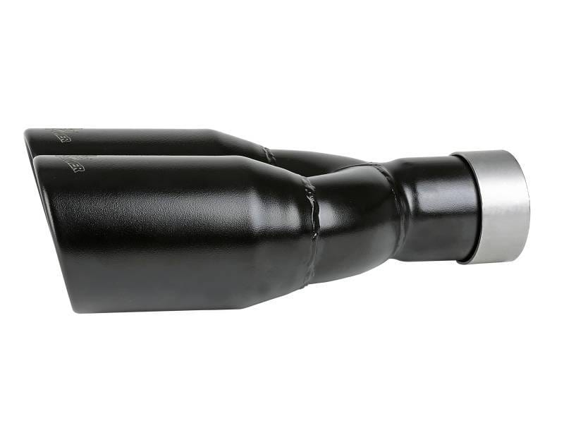aFe 49T25374-B12 aFe MACH Force-Xp 409 Stainless Steel Clamp-on Exhaust Tip 2.5in Inlet 3.5in Outlet - Black thumbnail 3