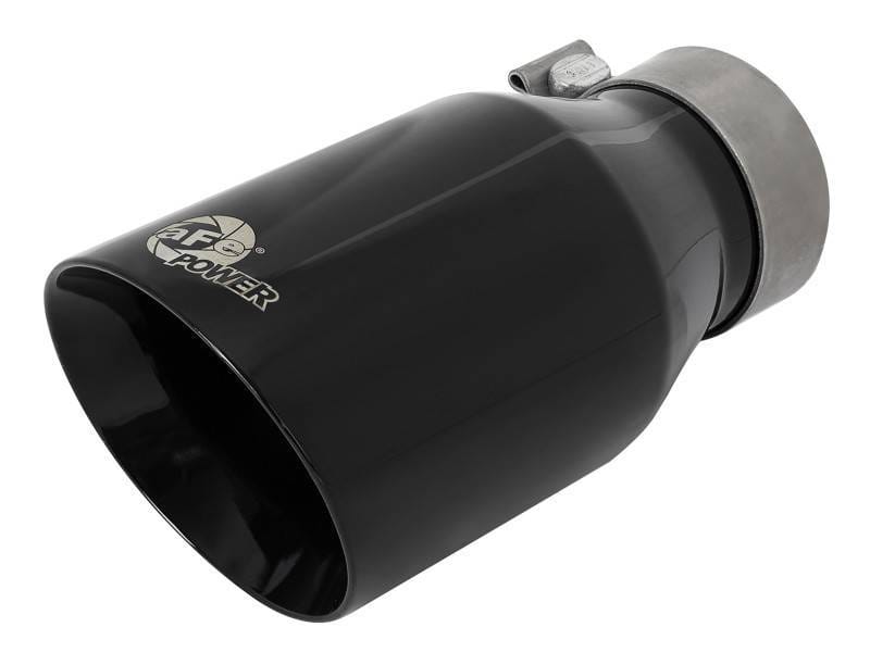 aFe 49T30454-B092 aFe MACH Force-Xp Univ 304 SS Double-Wall Clamp-On Exhaust Tip - Black - 3in Inlet - 4.5in Outlet