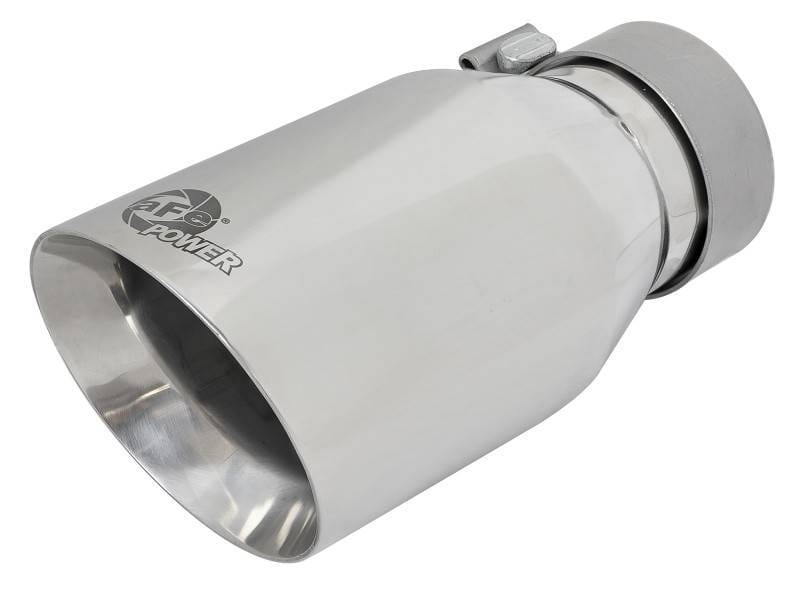 aFe 49T30454-P092 aFe MACH Force-Xp Univ 304 SS Double-Wall Clamp-On Exhaust Tip - Polished - 3in Inlet - 4.5in Outlet