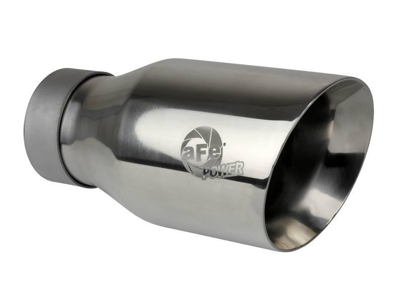 aFe 49T30454-P093 aFe MACH Force-Xp Univ 304 SS Double-Wall Clamp-On Exhaust Tip - Polished - 3in Inlet - 4.5in Outlet