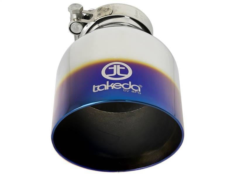 aFe 49T25454-L07 aFe Takeda 304 Stainless Steel Clamp-On Exhaust Tip 2.5in. Inlet / 4.5in. Outlet - Blue Flame thumbnail 5
