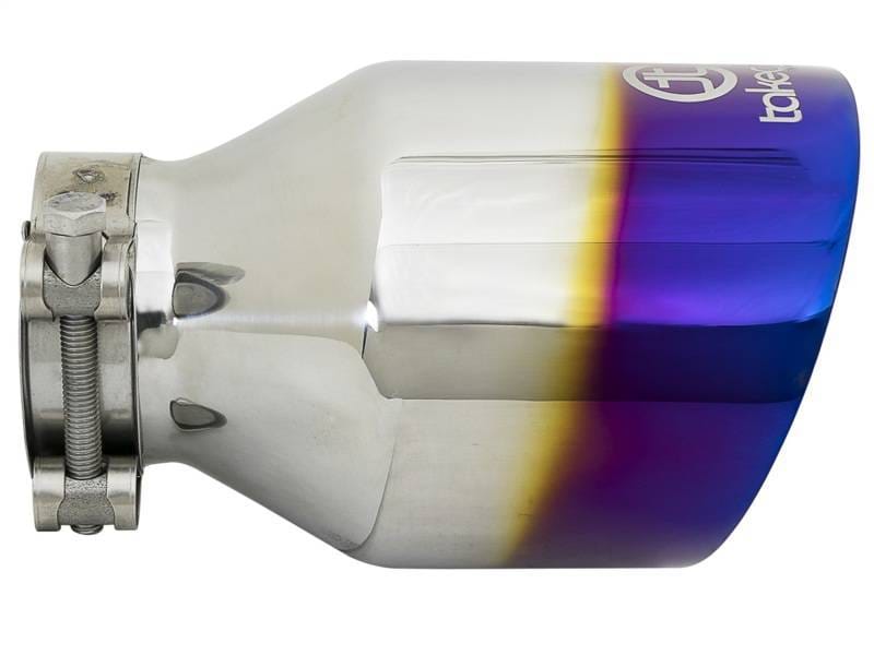 aFe 49T25454-L07 aFe Takeda 304 Stainless Steel Clamp-On Exhaust Tip 2.5in. Inlet / 4.5in. Outlet - Blue Flame thumbnail 7