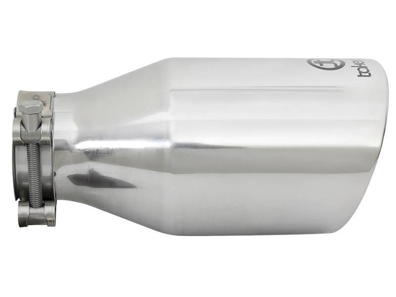 aFe 49T25454-P09 aFe Takeda 304 Stainless Steel Clamp-On Exhaust Tip 2.5in. Inlet / 4.5in. Outlet / 9in. L - Polished thumbnail 5
