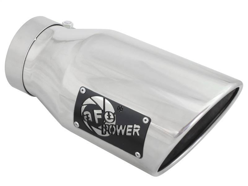 aFe 49T40601-P12 aFe MACH Force-XP 304 SS Right Side Single Wall Polished Exhaust Tip 4in Inlet x 6in Outlet x 12in L