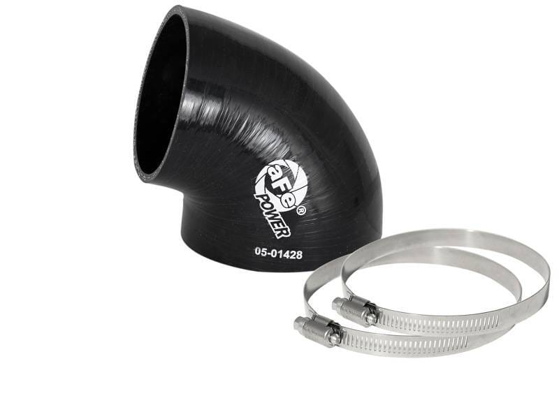 aFe 59-00088 aFe Magnum FORCE CAI Univ. Silicone (3.5in to 3in ID / 75 Deg.) Elbow Reducing Coupler - Black