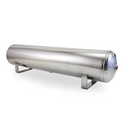 Air Lift 12955 Air Lift 4 Gal Alum Tank - (2) 1/4in (2) 3/8in End & 1/4in Drain - 30in L X 6in D - Polished