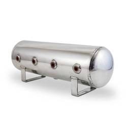 Air Lift 12958 Air Lift 2.5 Gal Alum Air Tank - (4) 1/4in Face Ports & 1/4in Drain Port - 20in L X 6in D - Polished