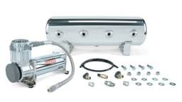 Air Lift 27801 Air Lift 2.5 Gal. Polished Tank w/ Viair 444c Chrome Compressor (Incl. Fittings & Mounting Hardware)